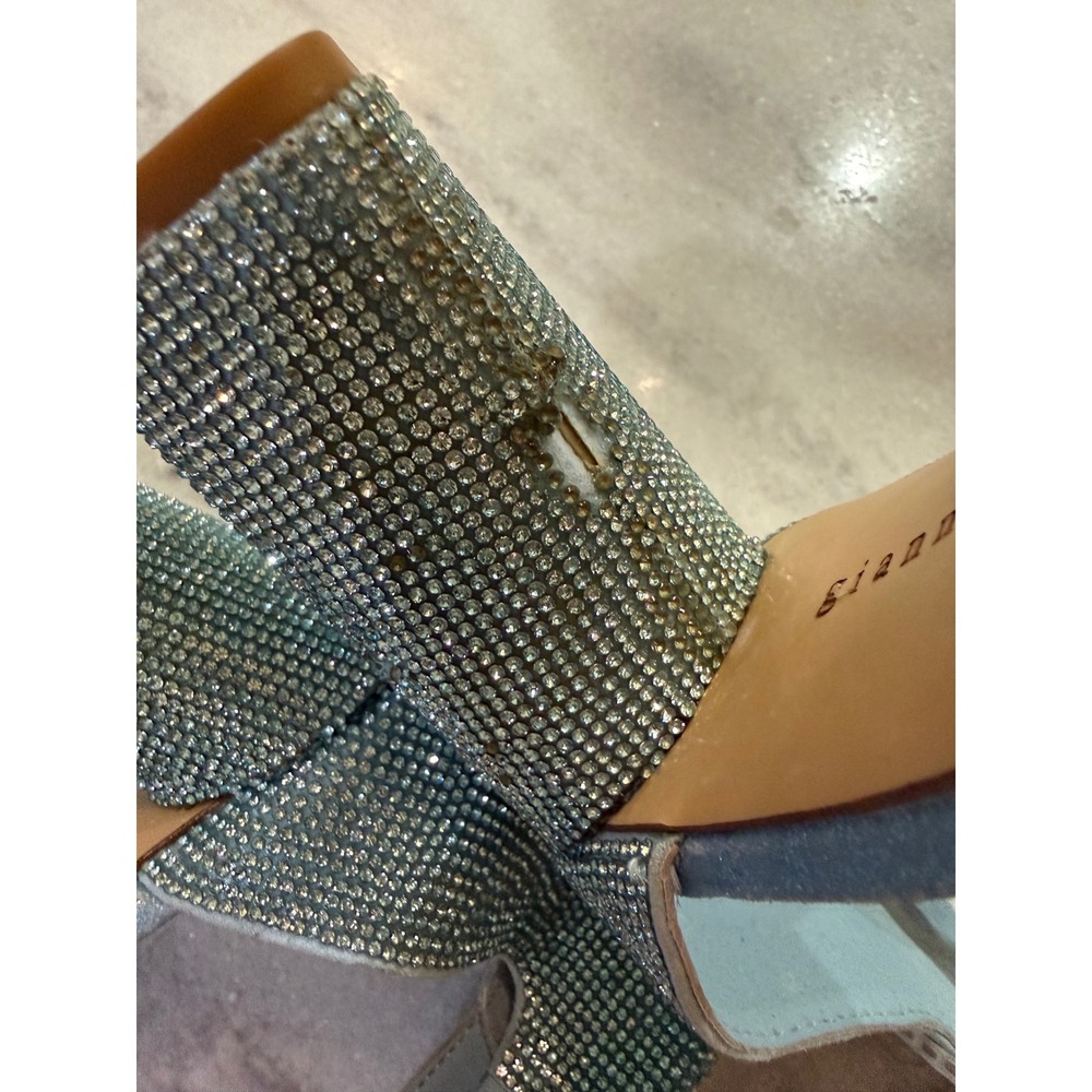 Gianni Bini Womens Sky Blue Rhinestone Block Heel Ankle Strap Sandals Size 10 - Picture 8 of 15